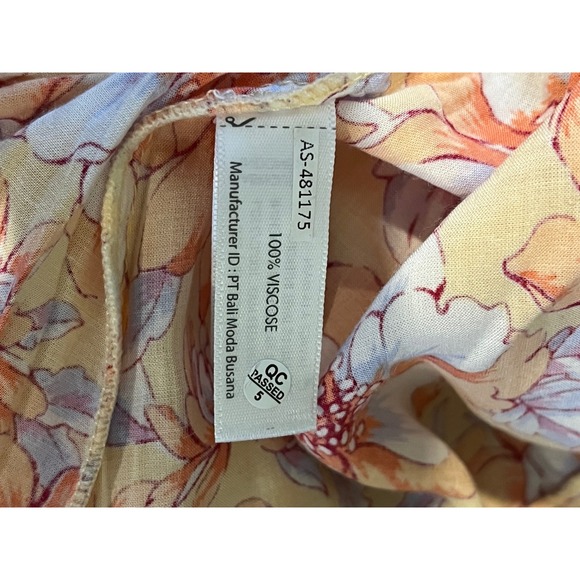 Poupette St Barth Anais Off The Shoulder Orange Floral Mini Dress Smocked Size M - Picture 4 of 8